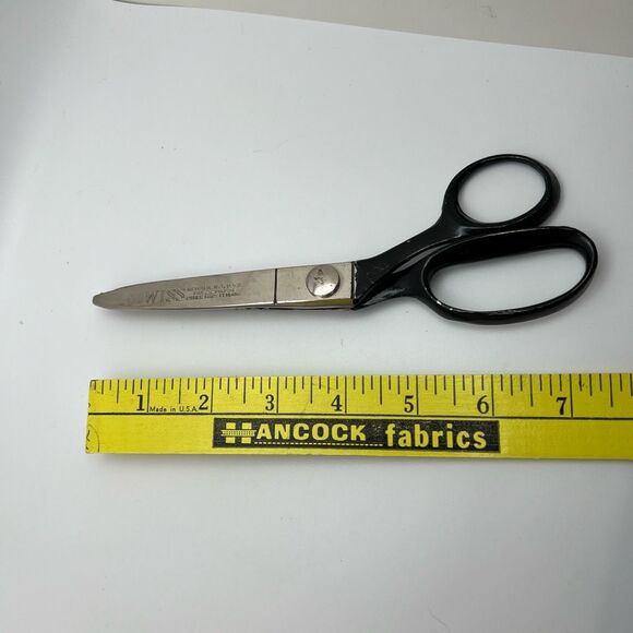 Vintage Wiss Pinking Shears Silver Black Sewing Cutting Scissor USA Made 7.5" - Picture 4 of 12